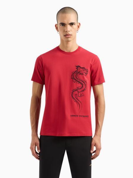 Хлопковая футболка Armani Exchange красная