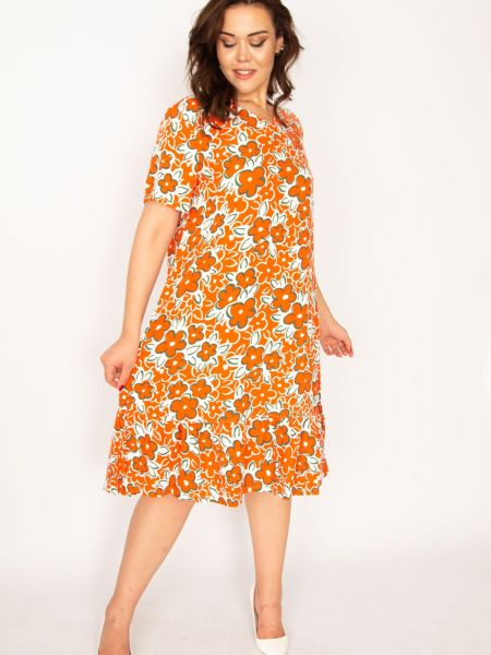 Pletené viskózové sukně şans oranžové