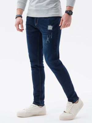 Priliehavé priliehavé skinny fit džínsy Ombre modrá