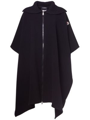 Μάλλινο παλτό Moncler μαύρο