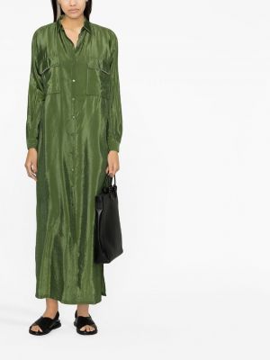 Satynowa sukienka długa Fabiana Filippi zielona