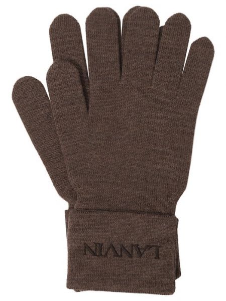 Шерстяные перчатки Lanvin черные