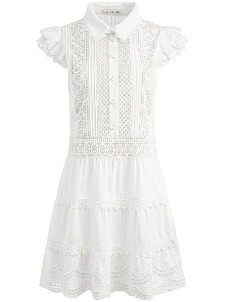 Φόρεμα με κέντημα Alice + Olivia λευκό