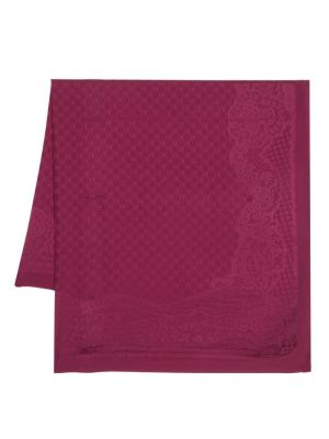 Fular de mătase din jacard Moschino violet