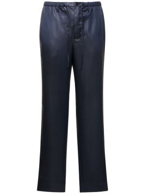 Pantalones de raso Nanushka azul