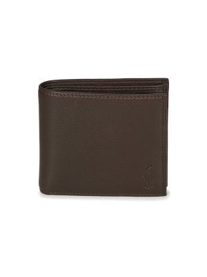 Kožená peněženka Polo Ralph Lauren hnědá