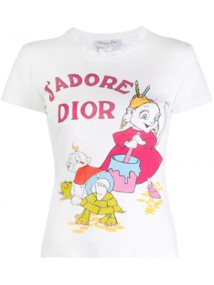 Bavlnené tričko Christian Dior biela