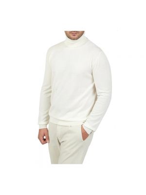 Jersey cuello alto de lana con cuello alto de tela jersey Valentino blanco