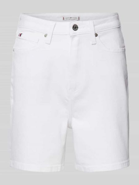 Szorty jeansowe w jednolitym kolorze Tommy Hilfiger białe