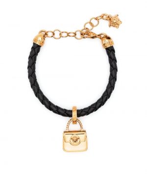 Bracelet en cuir à motif étoile Versace