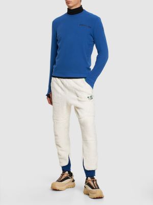 Tričko z nylonu s dlouhými rukávy Moncler Grenoble modré