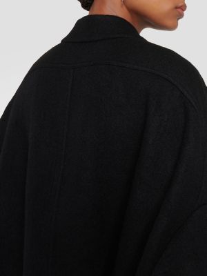 Prošívaný vlněný kabát Rick Owens černý