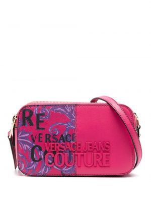 Schultertasche mit print Versace Jeans Couture pink