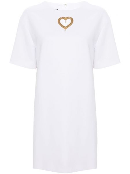 Mini obleka z vzorcem srca Moschino bela