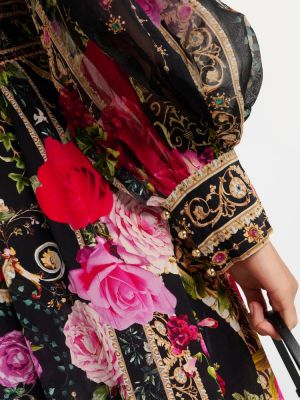 Vestido largo de seda de flores Camilla