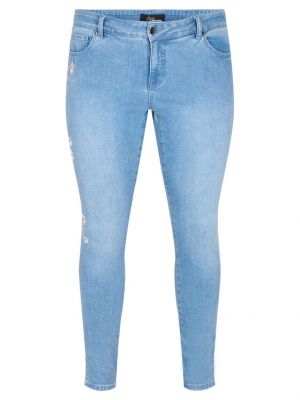 Niebieskie jeansy skinny Zizzi