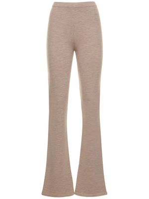 Pantalones de lana de punto Magda Butrym beige