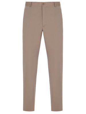 Хлопковые шерстяные классические брюки Loro Piana коричневые