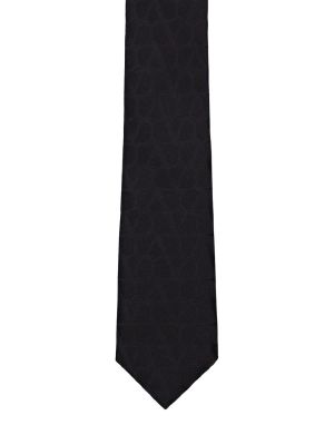 Selyem nyakkendő Valentino Garavani fekete