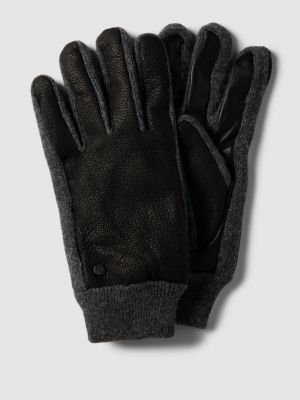 Черные кожаные перчатки Pearlwood