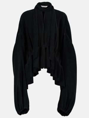 Сатенена блуза Balenciaga черно
