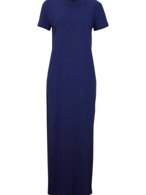 Хлопковое платье с разрезом Bpc Bonprix Collection синее