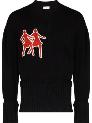 Пуловер с v-образно деколте Stefan Cooke черно