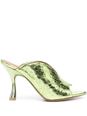 Papuci tip mules din piele Malone Souliers verde