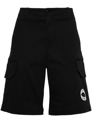 Pantaloni scurți cargo cu imagine Moschino negru