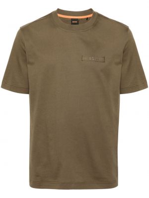 T-shirt en coton avec applique Boss vert