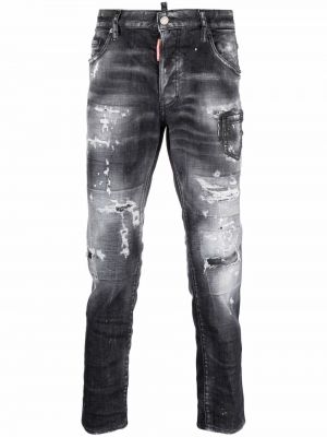 Nødlidende jeans med normal passform Dsquared2 svart