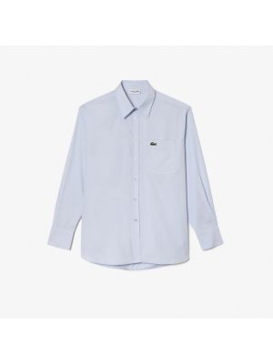 Camisa de algodón oversized Lacoste azul