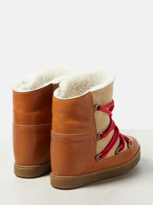 Кожени зимни обувки за сняг Isabel Marant кафяво