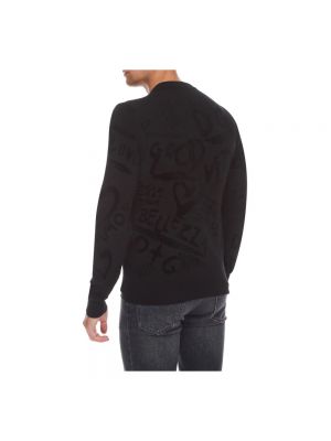 Jersey de lana de tela jersey de cuello redondo Dolce & Gabbana negro