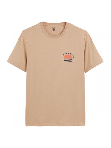Camiseta manga corta de cuello redondo La Redoute Collections beige
