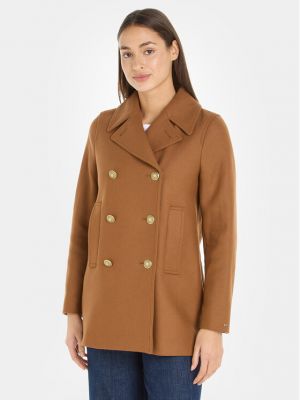 Вовняне зимове пальто Tommy Hilfiger коричневе
