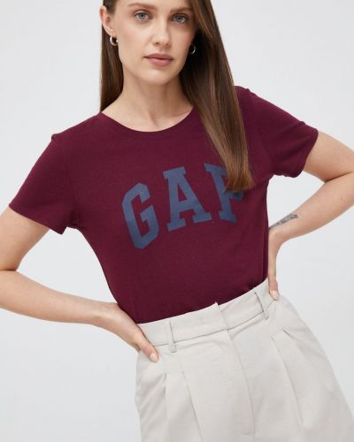 Pamučna majica Gap bordo