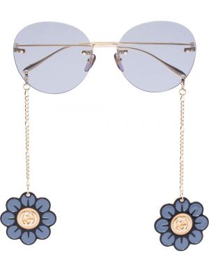 Слънчеви очила на цветя Gucci Eyewear златисто