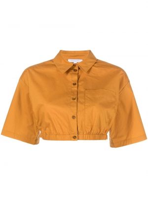 Βαμβακερό πουκάμισο Patrizia Pepe πορτοκαλί