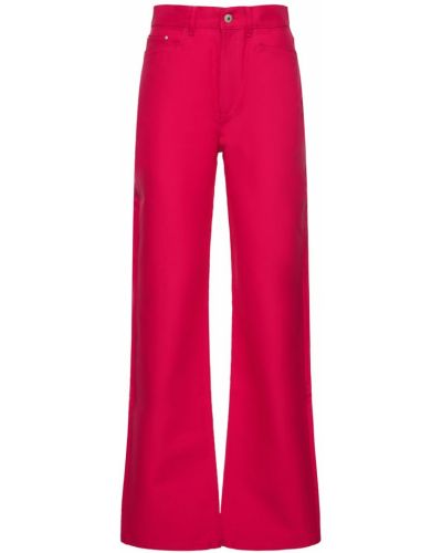 Bavlnené džínsy s rovným strihom Wandler ružová