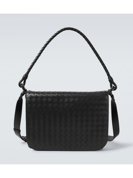 Läder crossbody väska Bottega Veneta svart