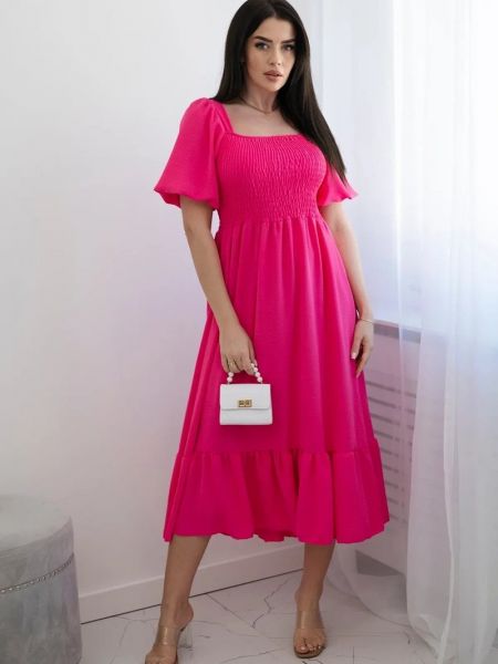Πλισέ φόρεμα Kesi ροζ