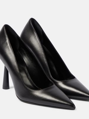 Pantofi cu toc din piele Gia Borghini negru