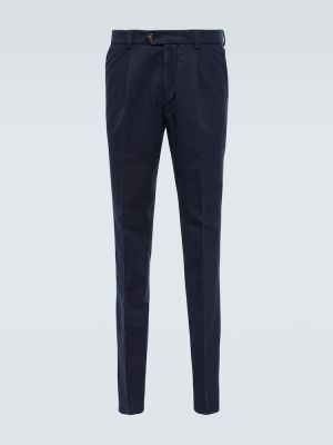 Pantaloni slim fit di cotone Brunello Cucinelli blu