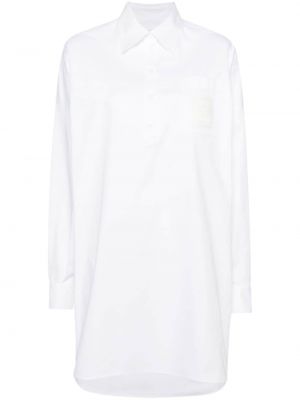 Bombažna srajčna obleka Moschino bela