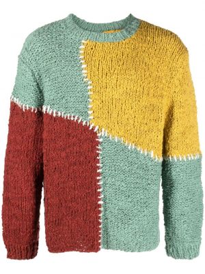Pleten bombažni pulover The Elder Statesman zelena