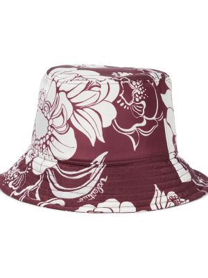Květinový hedvábný klobouk Valentino červený
