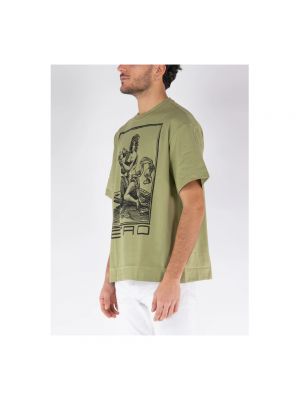 Koszulka z nadrukiem Etro zielona