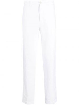 Λινό παντελόνι με ίσιο πόδι 120% Lino λευκό