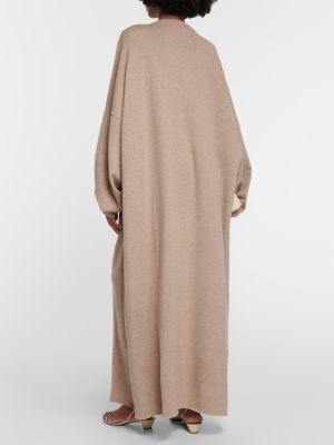 Sukienka długa z kaszmiru Extreme Cashmere beżowa